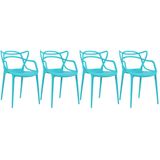 Kit - 4 X Cadeiras Masters Allegra - Azul Tiffany