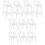 Kit - 6 X Cadeiras + 4 X Banquetas Altas Masters Allegra - Branco