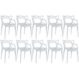 Kit - 10 X Cadeiras Masters Allegra - Cinza Claro
