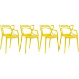 Kit - 4 X Cadeiras Masters Allegra - Amarelo