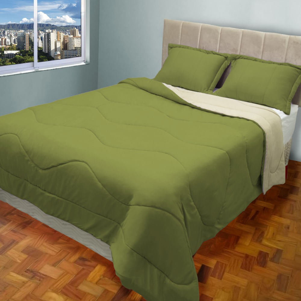 Edredom Malha Dupla Face Casal 220x240 Metros 3 Pçs Casa Dona