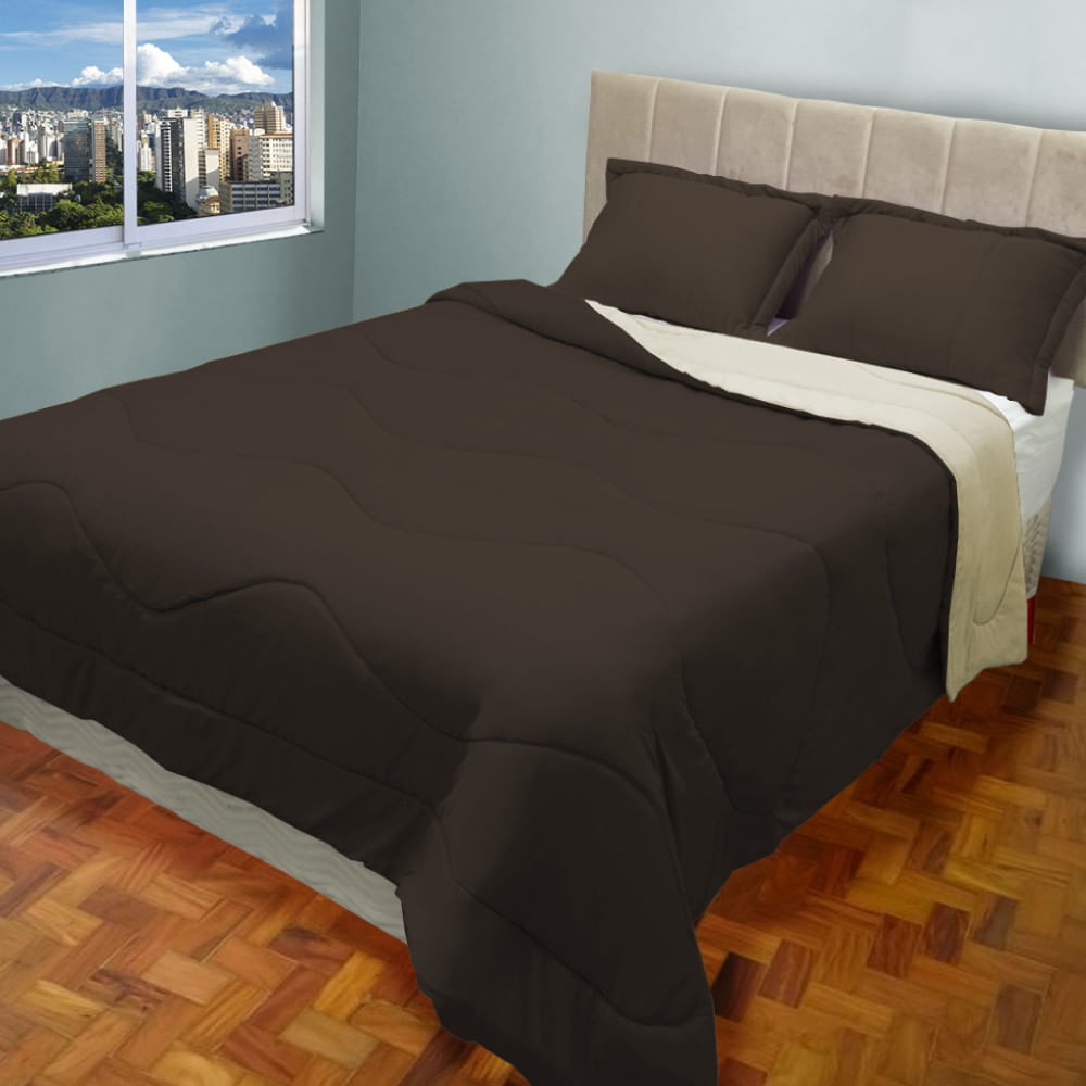 Edredom Malha Dupla Face Casal 220x240 Metros 3 Pçs Casa Dona