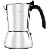 Luxhaus Stovetop Espresso Maker - 3 Xícara Moka Pot Coffee Maker - Aço 100% Inoxidável