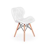 Cadeira Charles Eames Eiffel Slim Wood Estofada - Branca