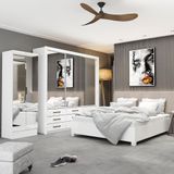 Quarto Completo Casal Anjos Premium Sapateira 2 Portas Premium E Cama Carioca Móveis