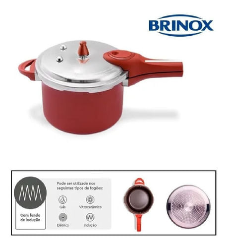 Panela de Pressão 20cm 4,2L Fundo de Indução Pressure Brinox - Brinox Shop