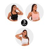 Kit 3 Sutiã Imi Lingerie Cropped Regata Top Renda Virginia