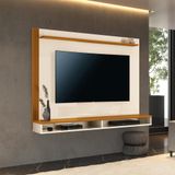 Painel Para Tv Até 55 Polegadas Ripado Lateral Quênia Cor:offwhite/cedro