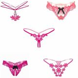 Kit 5 Tanga De Rendas Rosa Escuro Elashopp