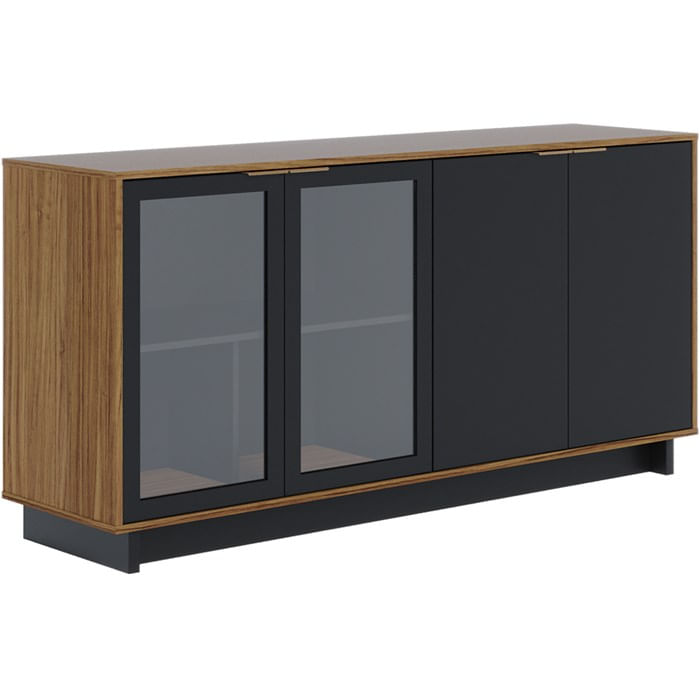 Buffet Bancada 4 Portas 160 Cm Vitoria Preto Noce Milano Clb