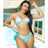 Biquíni Aviador Texturizado Calcinha Asa Delta