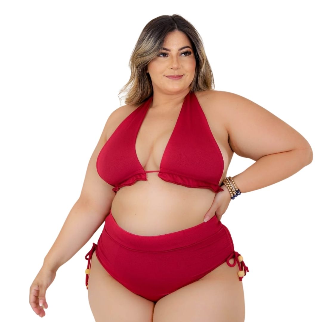 Biquini Plus Size Dolce Sedutti Cortininha Vermelho Tamanho:u,cor:vermelho,gênero:feminino