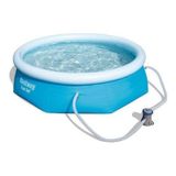 Piscina Bestway 2100L Inflável 2,4M X 66Cm Filtro 220V 57268