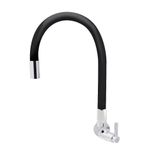 Torneira Cozinha Parede Gourmet Flexível Preto Fosco 1/4v