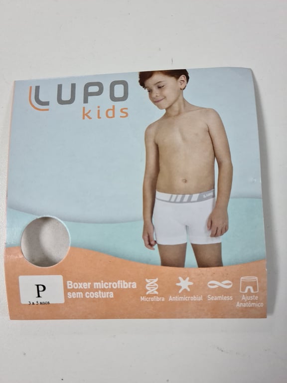 Cueca Boxer Infantil Microfibra Sem Costura Lupo Kids 136.