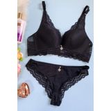 Conjunto Lingerie Com Calcinha Rendada