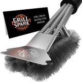 Grill Spark Quick/easy Bbq Grill Brush E Scraper 18 | Escova De Limpeza A Vapor De Aço Inoxidável Segura | Melhor Para Gás Weber, Carvão, Porcelana,