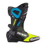 Bota Moto Couro Cano Longo Pista Motociclista Esportiva Texx - Verde E Azul - 39