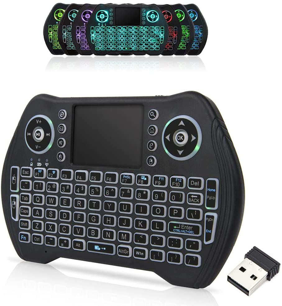 Controle Remoto De Teclado Sem Fio Retroiluminado De 2,4 Ghz Com Combo De Mouse Touchpad Com Bateria De Li-íon Recarregável Usb Dongle Para Android T