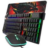 Kit Teclado Mouse Usb Led Rgb Bk-g550 Exbom Mouse Pad