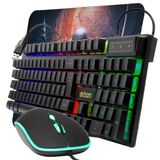 Kit Teclado Mouse Usb Led Rgb Bk-g550 Exbom Mouse Pad