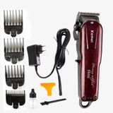 Maquina De Corte Cabelo Barba Profissional Sem Fio 9w Cordless Kemei Km-2600 Bivolt