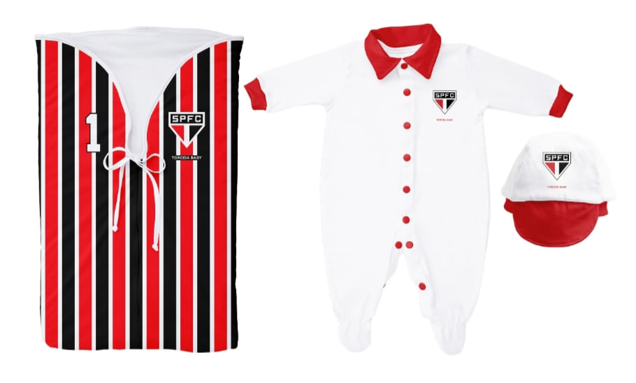 Kit Saída De Maternidade São Paulo Tricolor Menino Oficial