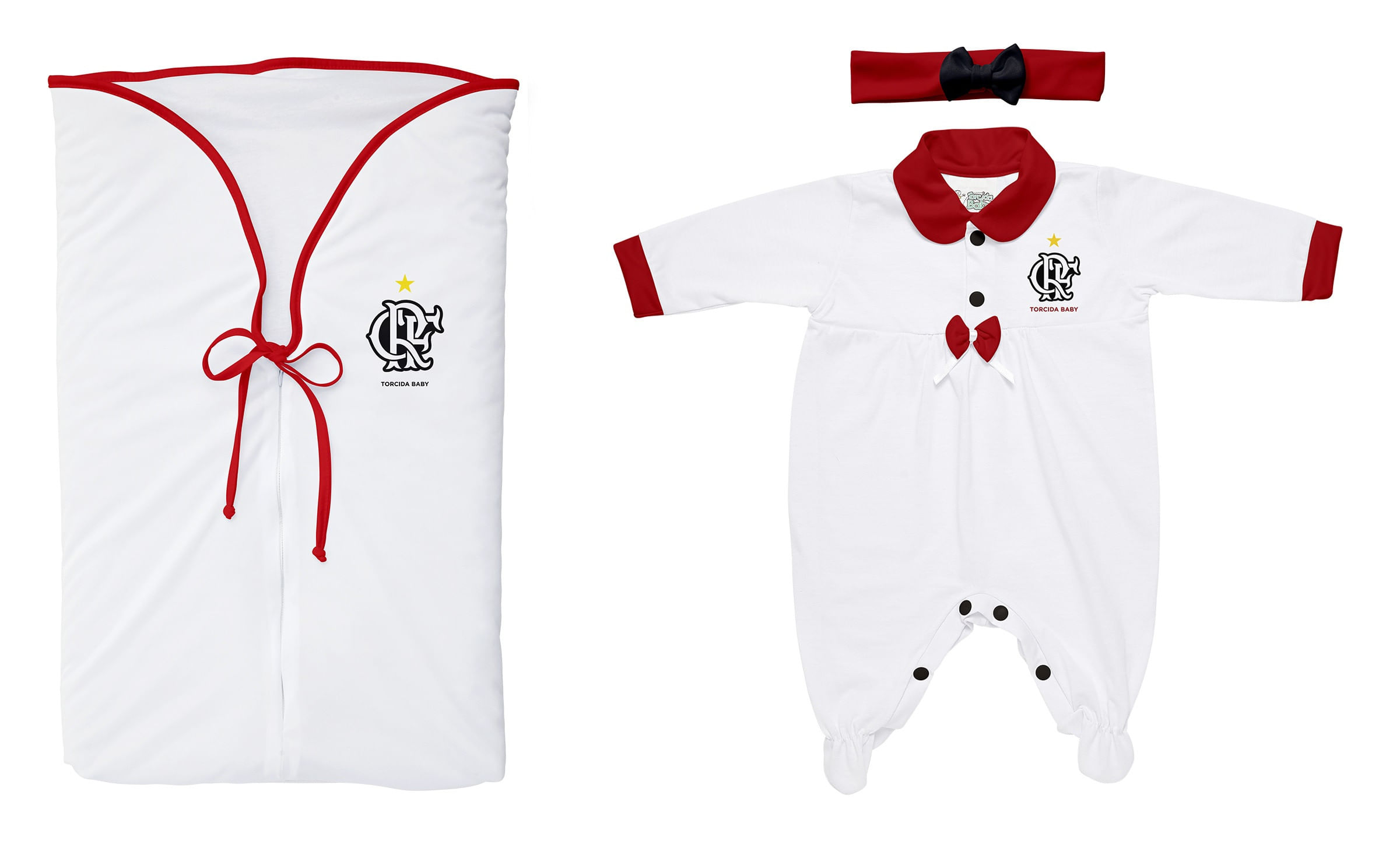 Kit Bebê Saída De Maternidade Flamengo Oficial Menina