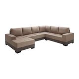 Sofá de Canto 2 Lugares Com Chaise Patrícia Suede Chocolate - única