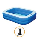 Piscina Inflável Retangular Azul 100 Litros 120 Cm Com Bomba Vg+