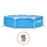 Piscina Estrutural Metal Galvanizado 1.828 Litros Com Bomba Filtrante Intex