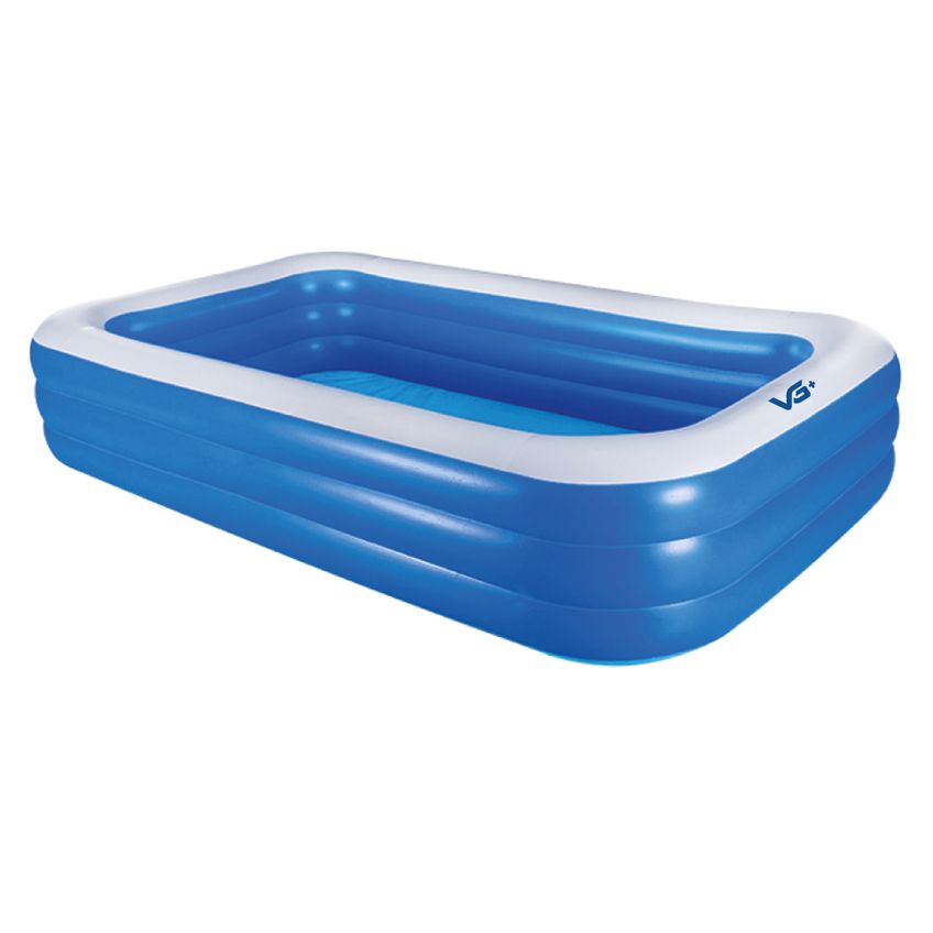 Piscina Inflável Retangular Azul 712 Litros 210 Cm Pvc Com Bomba E Forro Vg+ - imagem 2