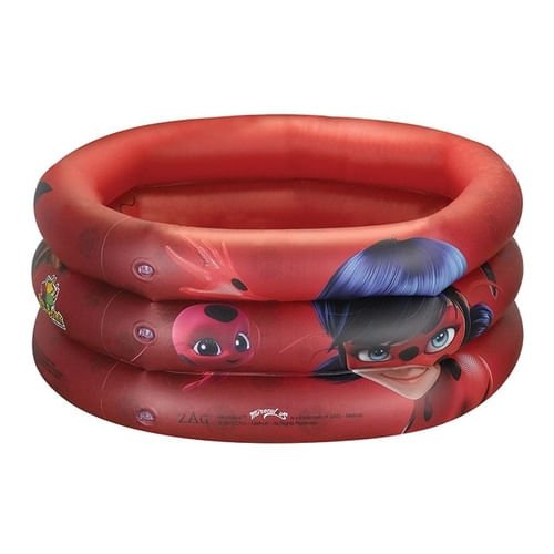 Piscina Infantil Inflável 3 Anéis Ladybug 38 Litros Bestway