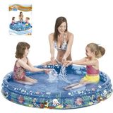 Piscina Inflável 3 Anéis Translucida Decorada 253l 25x122cm