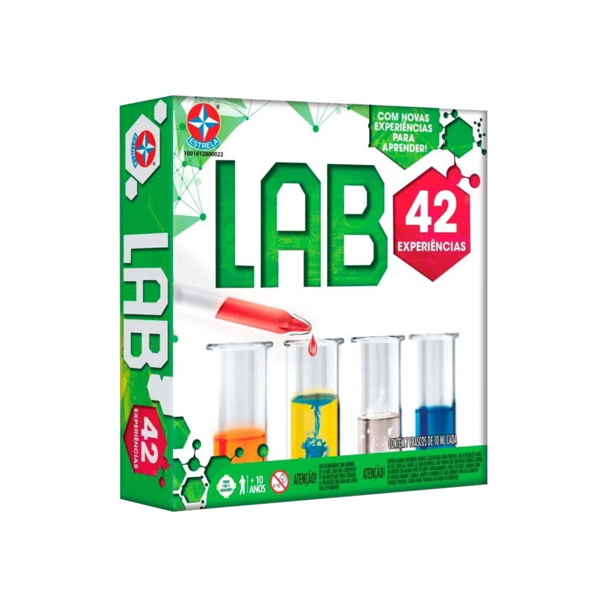 Kit De Experiências Lab 42 Estrela Com 7 Frascos E Acessórios Colorido