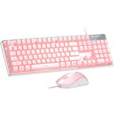 Teclado De Jogos E Mouse Combo, K1 7 Cores Led Retrolit Keyboard Com 104 Chaves Pc Pc Gaming Teclado Para Pc/laptop