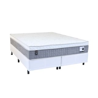 Cama Box King Size Mega Colchões Branco com Gavetão - 193x203