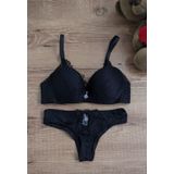 Conjunto Lingerie Com Calcinha Larguinha