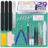 Swpeet 29pcs Compatível Para Ferramentas Básicas Gundam Modeler Com Contêiner Plástico Duty, Substituição De Kit Profissional Para Ferramentas De Mod