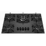 Fogão Cooktop 5 Bocas Mueller Tripla Chama -  À Gás - Preto - Bivolt