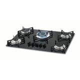 Fogão Cooktop A Gás Fischer 5 Bocas 3 Chamas Preto Bivolt