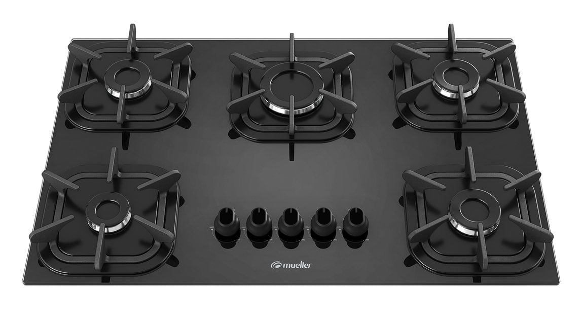 Fogão Cooktop 5 Bocas Mueller G5 -  À Gás - Preto - Bivolt