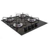 Cooktop 4 Bocas Premium Ultra Chama - Preto Mesclado