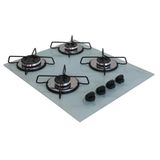 Cooktop 4 Bocas Premium Ultra Chama - Marmorizado Branco