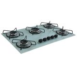 Cooktop 5 Bocas Ultra Chama - Marmorizado Branco