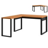 Mesa Para Escritório De Canto 135x158 Cm Em Mdf F22 Freijó/preto Fosco Pradel Dalla Costa Dalla Costa