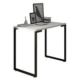 Mesa Para Computador Escrivaninha 90cm Estilo Industrial New Port F02 Branco - Mpozenato