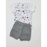 Conjunto Body e Shorts Menina Desenhos