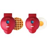 Dash Dmsw002rd Mini Maker, 2-pack Griddle + Waffle Iron, 2 Pacote, Vermelho