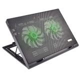 Cooler Para Notebook Warrior Power Gamer Led Verde Luminoso - Ac267